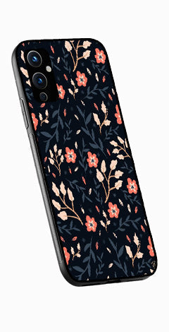 Floral Pattern Metal Mobile Case for OnePlus 9   (Design No -10)