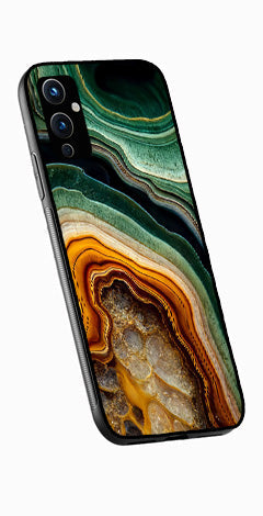 Marble Design Metal Mobile Case for OnePlus 9   (Design No -28)