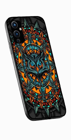 Owl Pattern Metal Mobile Case for OnePlus 9   (Design No -42)