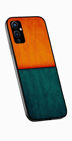 Orange Green Pattern Metal Mobile Case for OnePlus 9   (Design No -45)