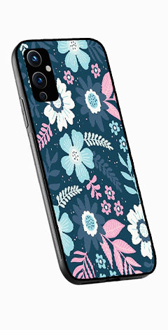 Flower Leaves Design Metal Mobile Case for OnePlus 9   (Design No -50)