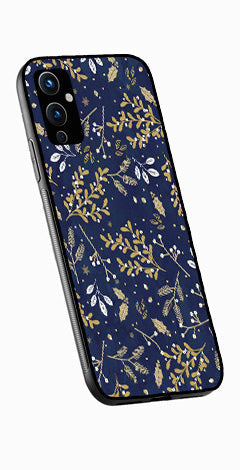 Floral Pattern  Metal Mobile Case for OnePlus 9   (Design No -52)