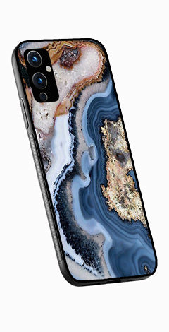 Marble Design Metal Mobile Case for OnePlus 9   (Design No -53)