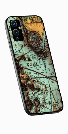 Map Design Metal Mobile Case for OnePlus 9   (Design No -54)