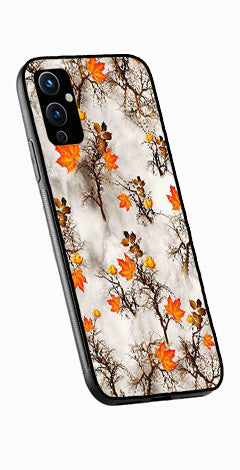 Autumn leaves Metal Mobile Case for OnePlus 9   (Design No -55)