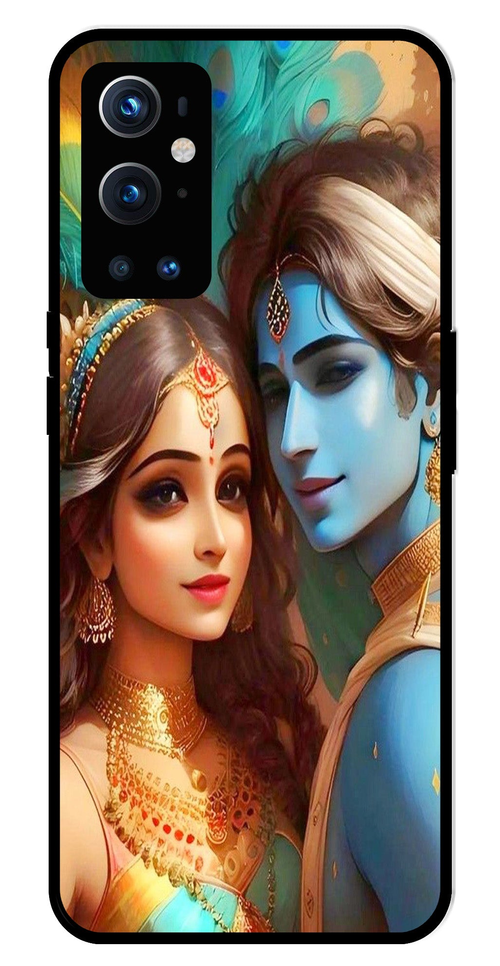 Lord Radha Krishna Metal Mobile Case for OnePlus 9 Pro