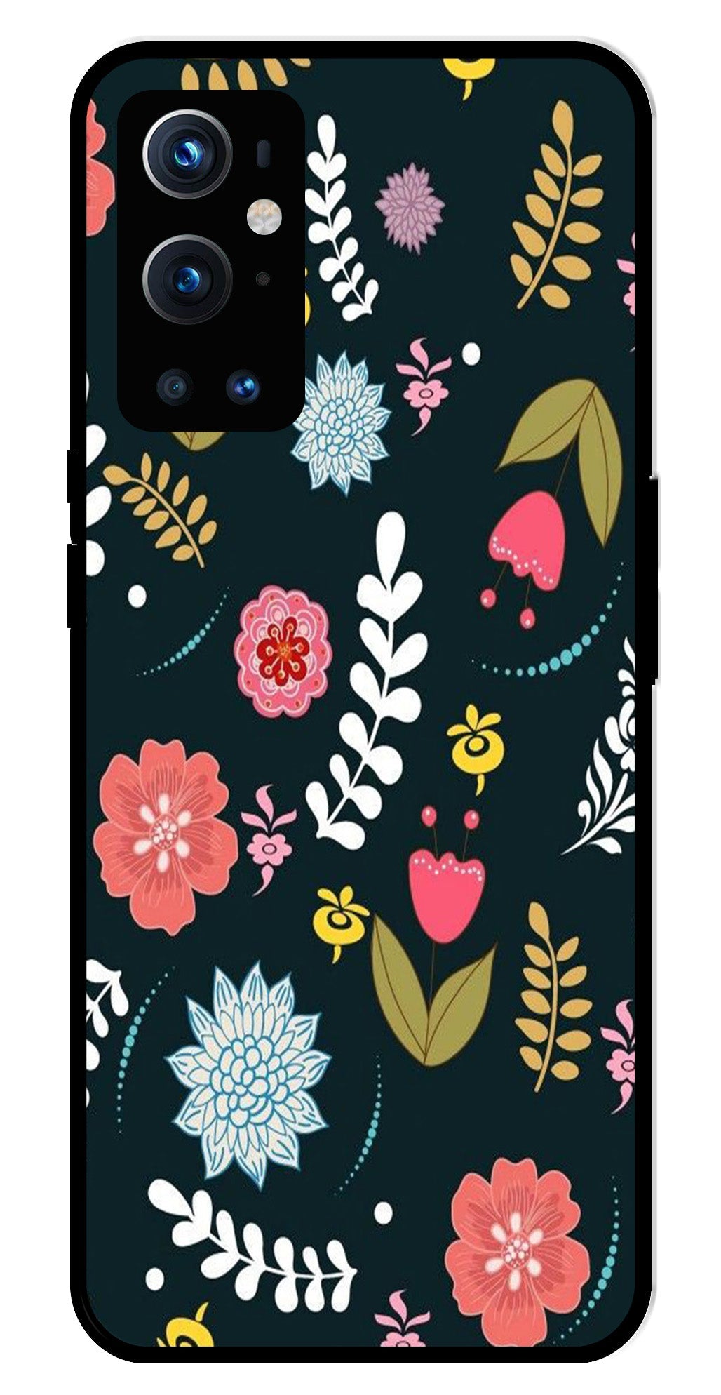 Floral Pattern2 Metal Mobile Case for OnePlus 9 Pro