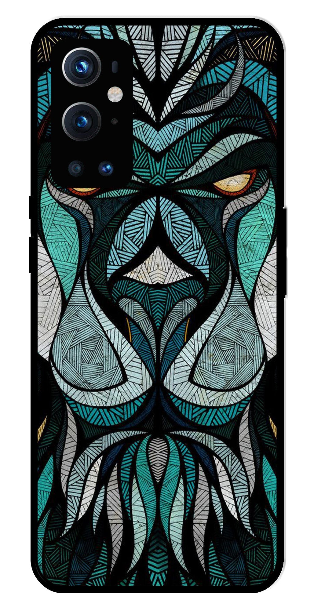 Lion Pattern Metal Mobile Case for OnePlus 9 Pro
