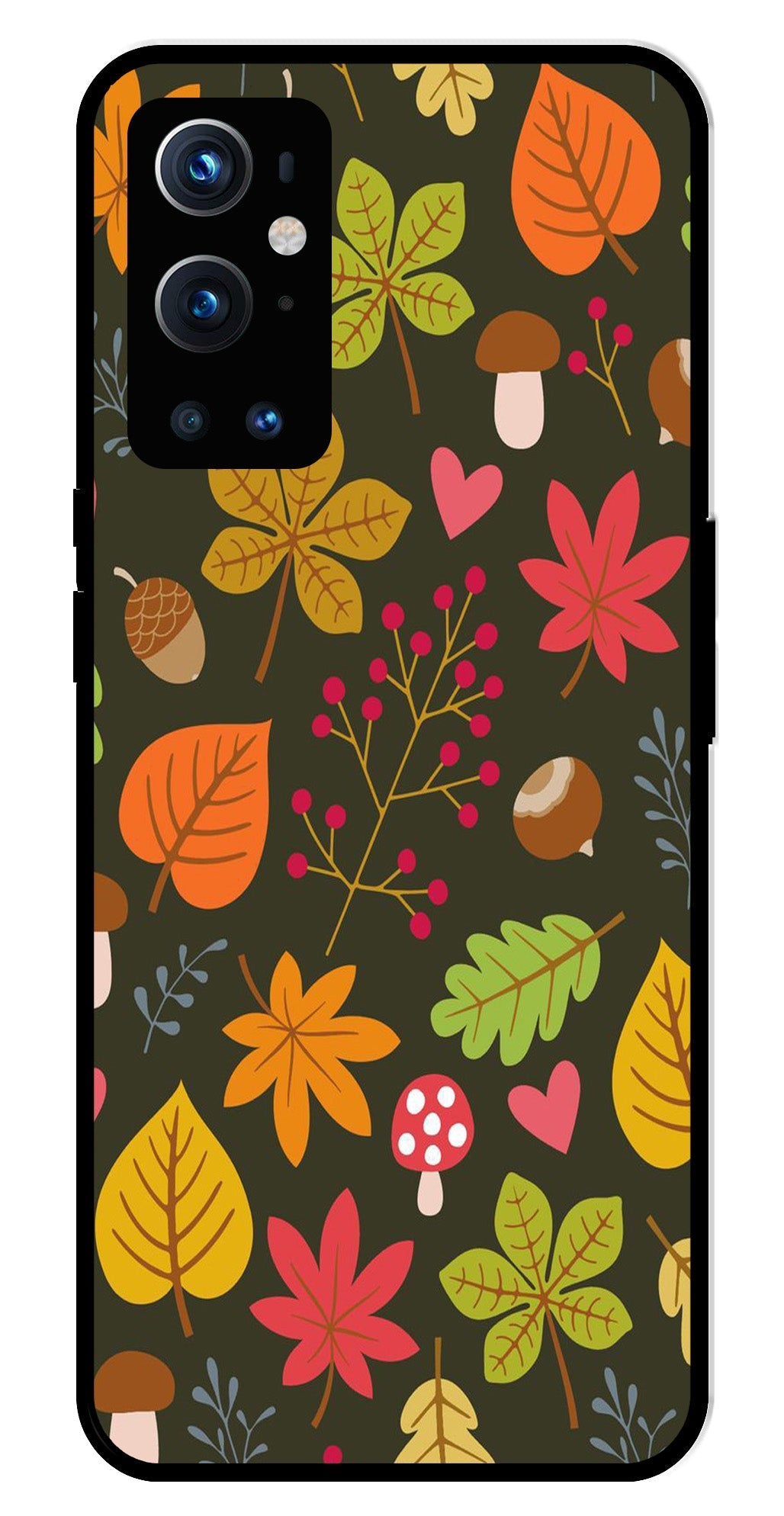 Leaves Design Metal Mobile Case for OnePlus 9 Pro