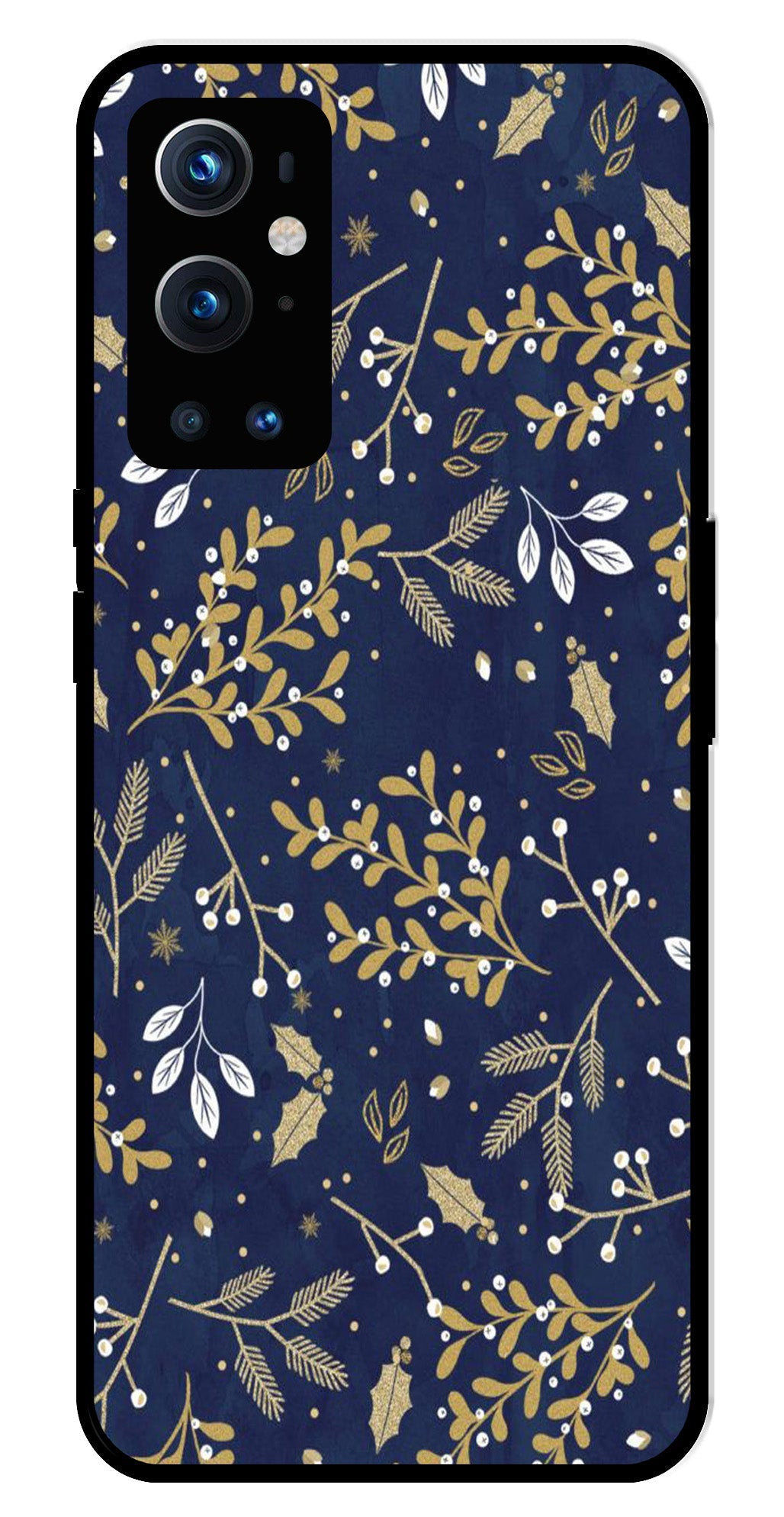 Floral Pattern  Metal Mobile Case for OnePlus 9 Pro