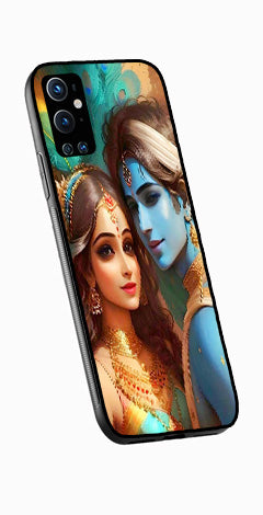 Lord Radha Krishna Metal Mobile Case for OnePlus 9 Pro   (Design No -01)