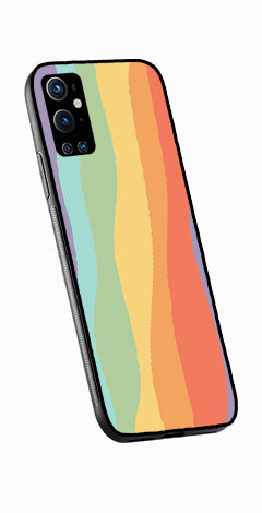 Muted Rainbow Metal Mobile Case for OnePlus 9 Pro   (Design No -02)