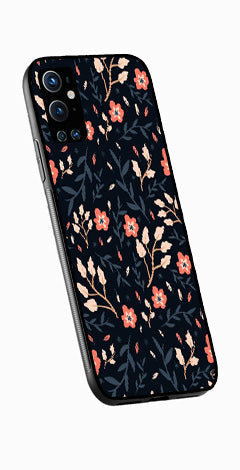 Floral Pattern Metal Mobile Case for OnePlus 9 Pro   (Design No -10)