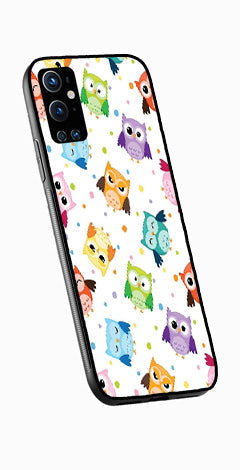 Owls Pattern Metal Mobile Case for OnePlus 9 Pro   (Design No -20)
