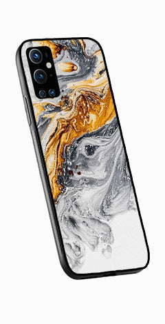 Marble Pattern Metal Mobile Case for OnePlus 9 Pro   (Design No -36)