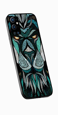 Lion Pattern Metal Mobile Case for OnePlus 9 Pro   (Design No -40)