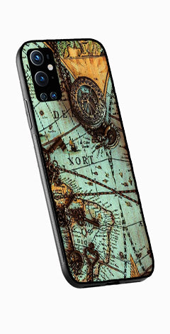 Map Design Metal Mobile Case for OnePlus 9 Pro   (Design No -54)