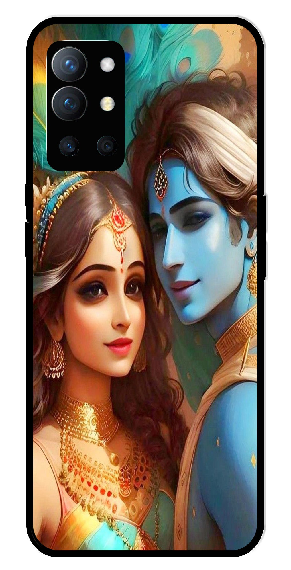 Lord Radha Krishna Metal Mobile Case for OnePlus 9R
