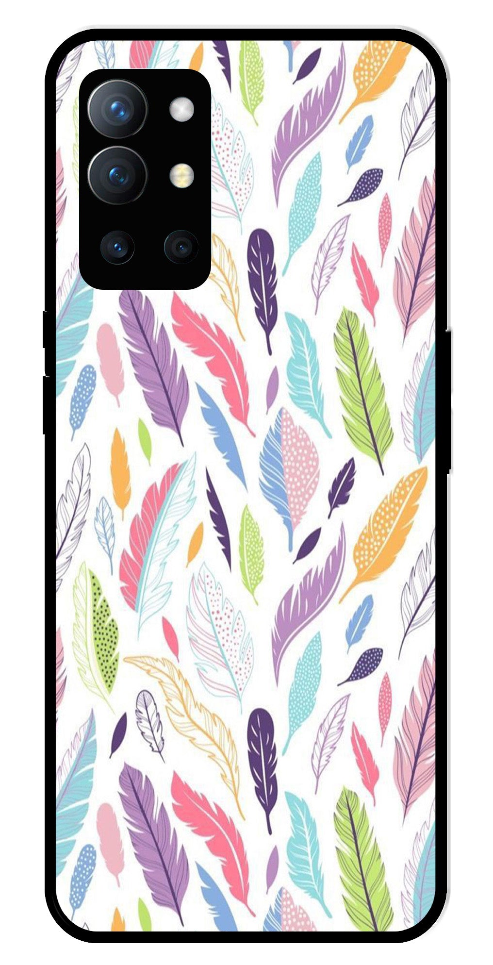 Colorful Feathers Metal Mobile Case for OnePlus 9R