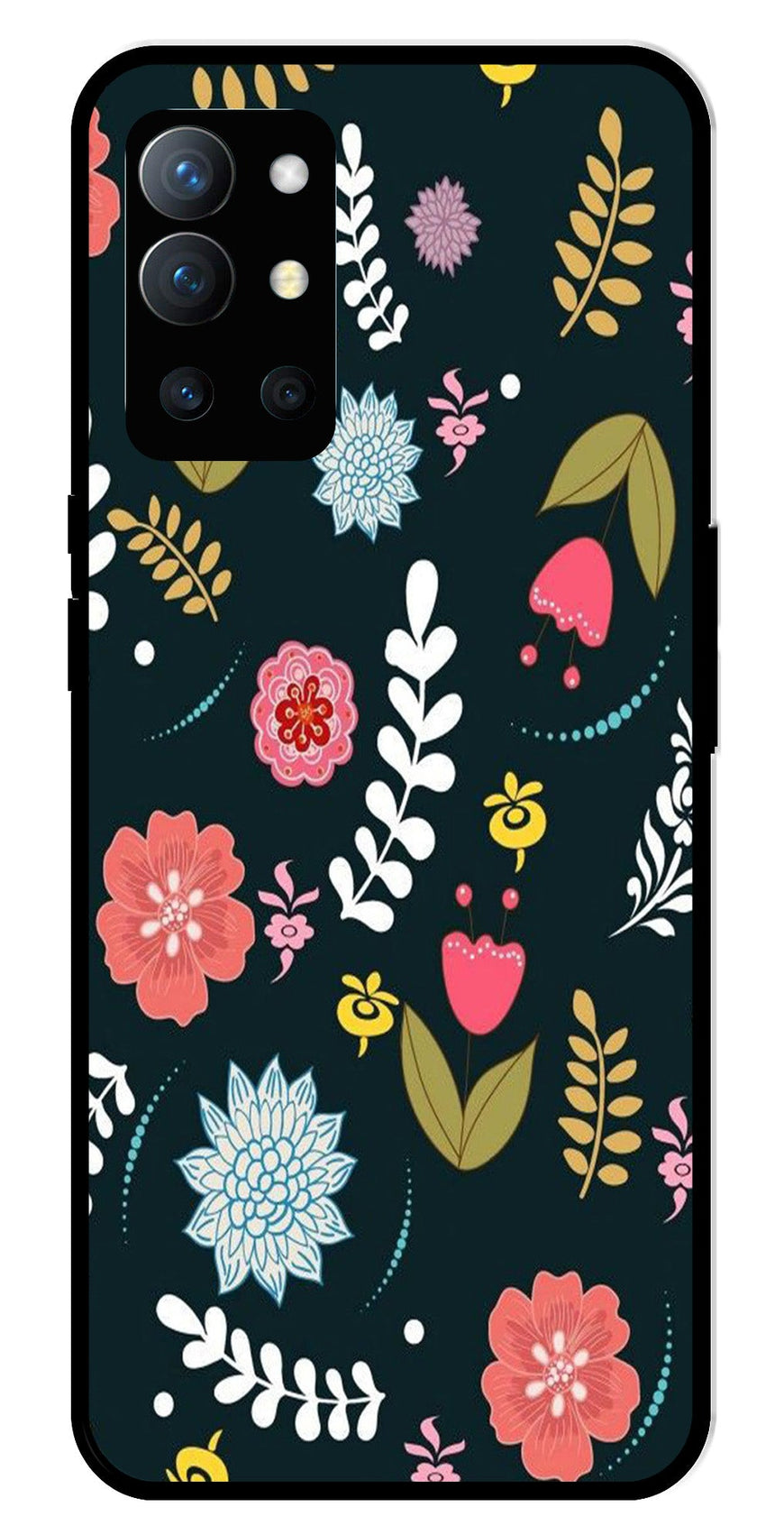 Floral Pattern2 Metal Mobile Case for OnePlus 9R