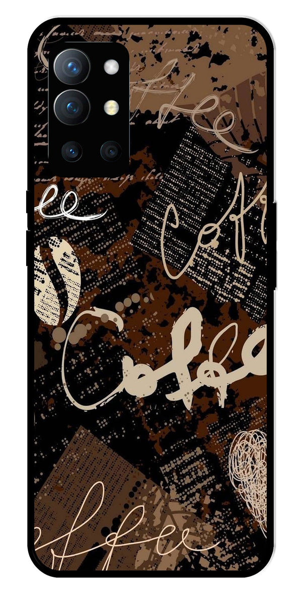 Coffee Pattern Metal Mobile Case for OnePlus 9R