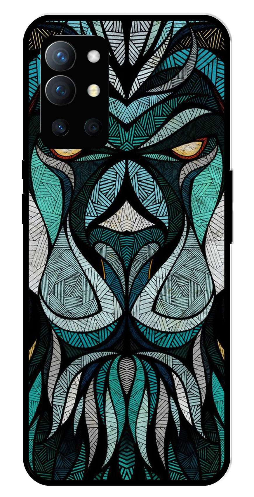 Lion Pattern Metal Mobile Case for OnePlus 9R