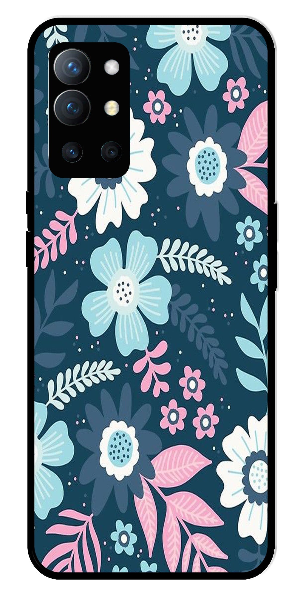 Flower Leaves Design Metal Mobile Case for OnePlus 9R