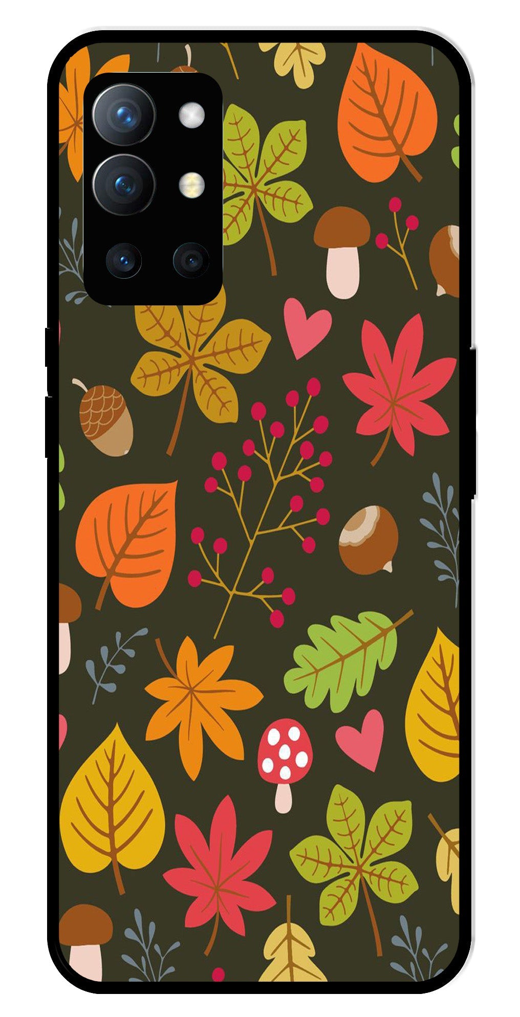 Leaves Design Metal Mobile Case for OnePlus 9R