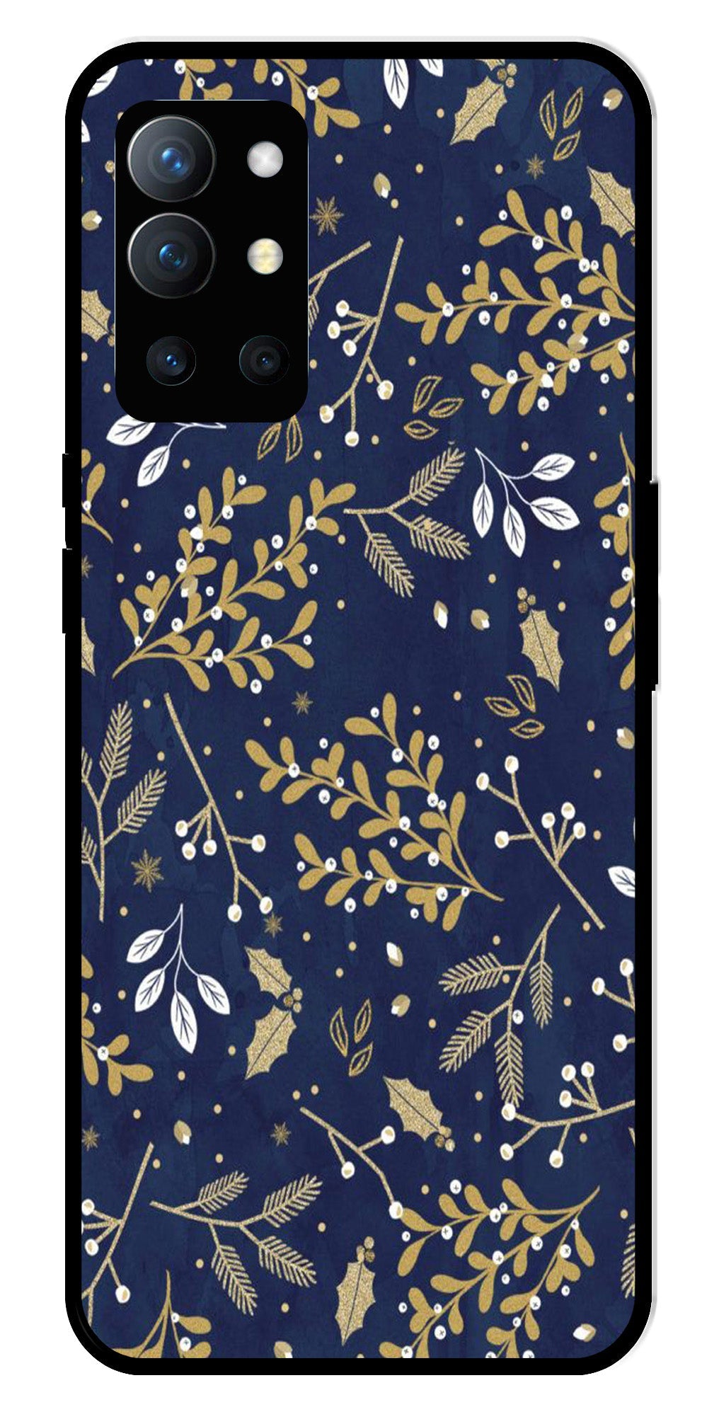 Floral Pattern  Metal Mobile Case for OnePlus 9R