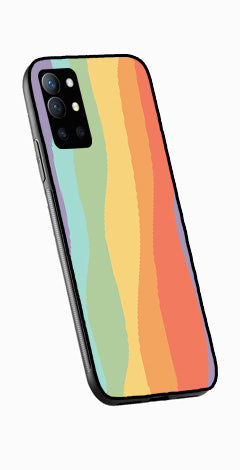 Muted Rainbow Metal Mobile Case for OnePlus 9R   (Design No -02)