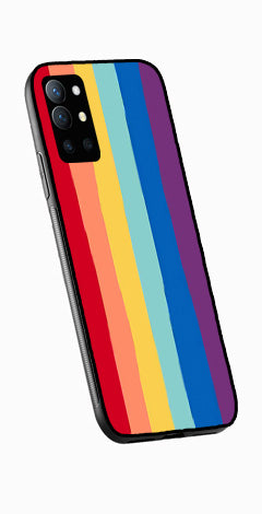 Rainbow MultiColor Metal Mobile Case for OnePlus 9R   (Design No -03)