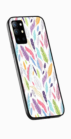 Colorful Feathers Metal Mobile Case for OnePlus 9R   (Design No -06)
