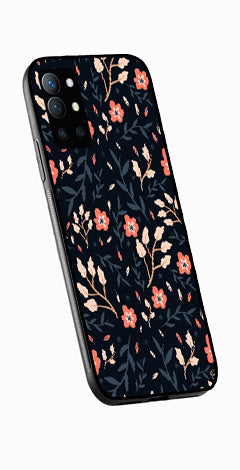 Floral Pattern Metal Mobile Case for OnePlus 9R   (Design No -10)