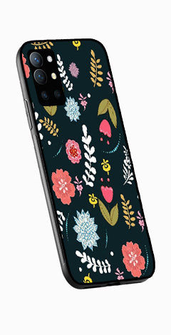 Floral Pattern2 Metal Mobile Case for OnePlus 9R   (Design No -12)