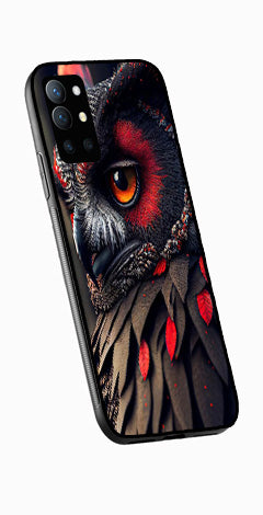 Owl Design Metal Mobile Case for OnePlus 9R   (Design No -26)