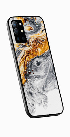 Marble Pattern Metal Mobile Case for OnePlus 9R   (Design No -36)