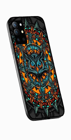 Owl Pattern Metal Mobile Case for OnePlus 9R   (Design No -42)
