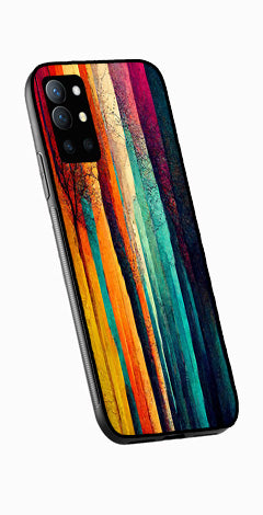 Modern Art Colorful Metal Mobile Case for OnePlus 9R   (Design No -47)
