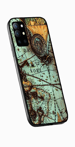 Map Design Metal Mobile Case for OnePlus 9R   (Design No -54)