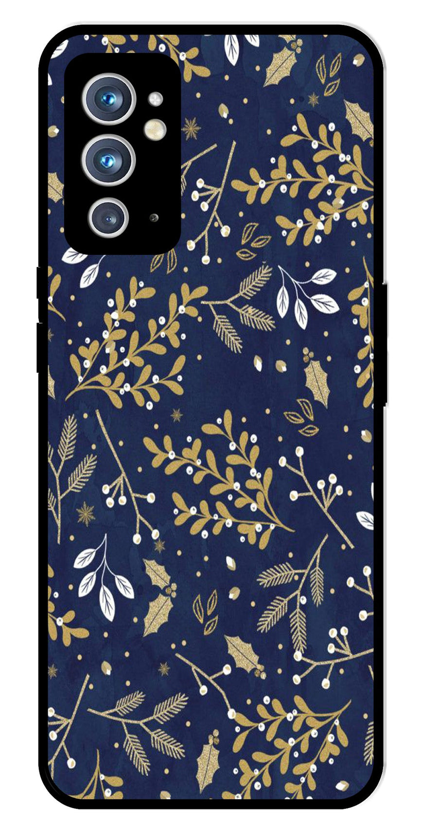 Floral Pattern  Metal Mobile Case for OnePlus 9RT
