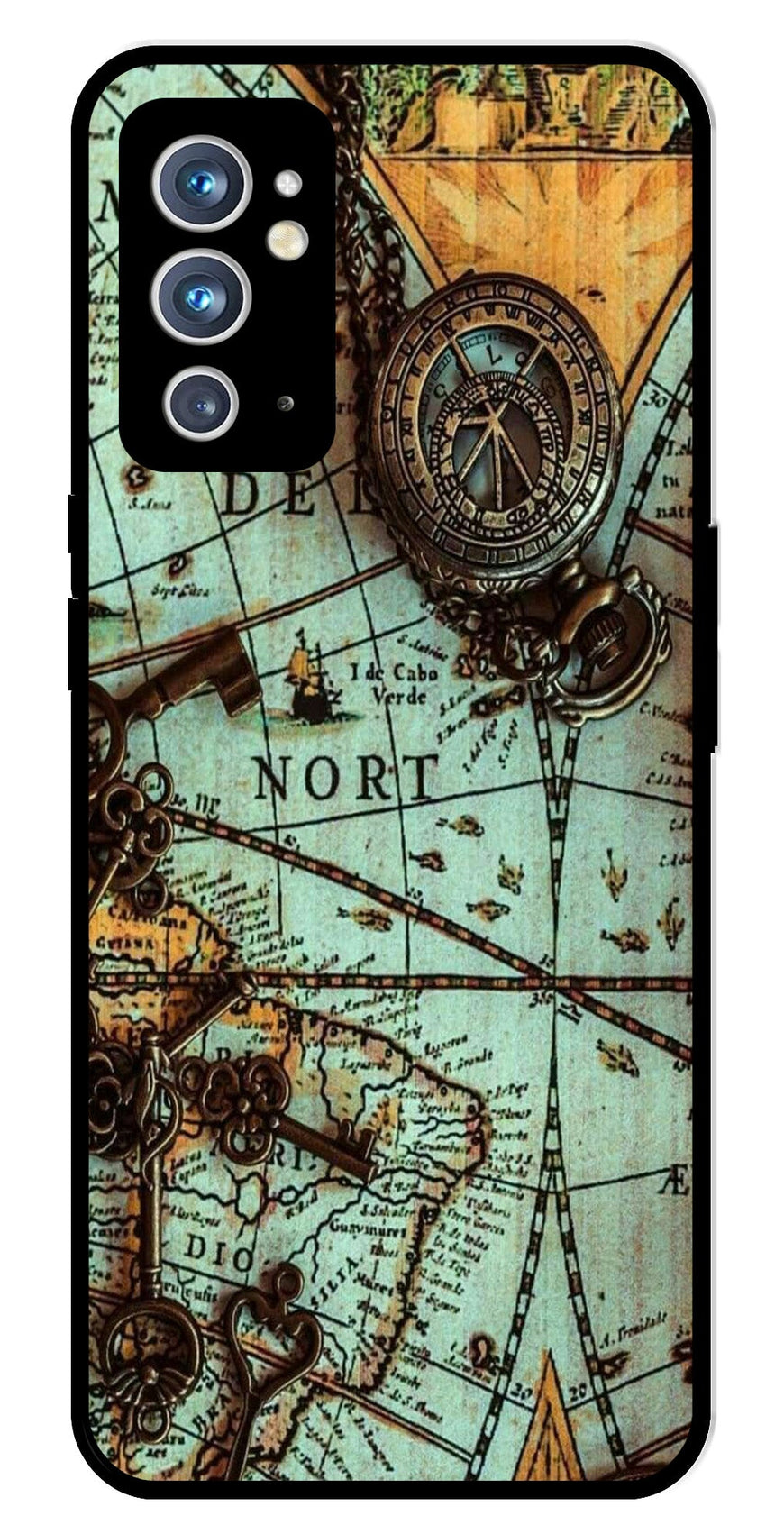Map Design Metal Mobile Case for OnePlus 9RT