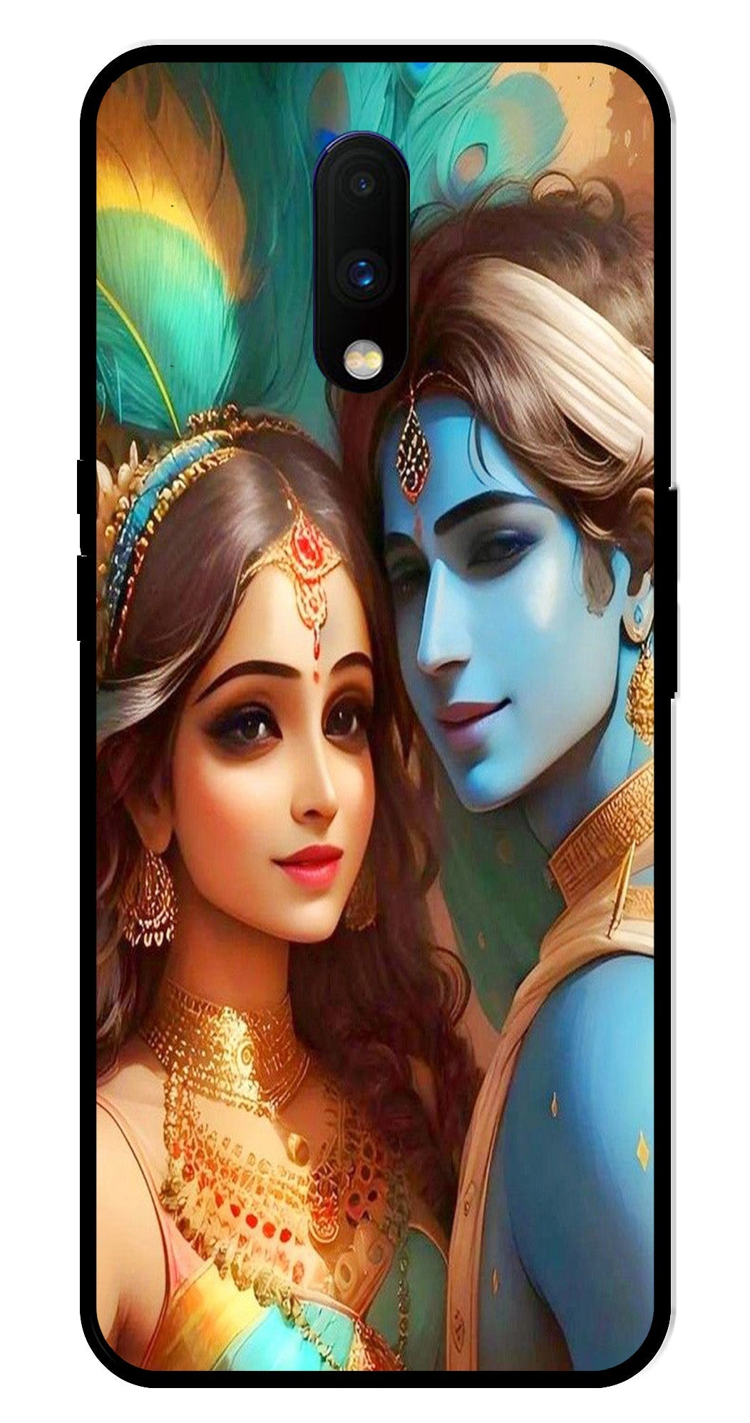 Lord Radha Krishna Metal Mobile Case for OnePlus 7