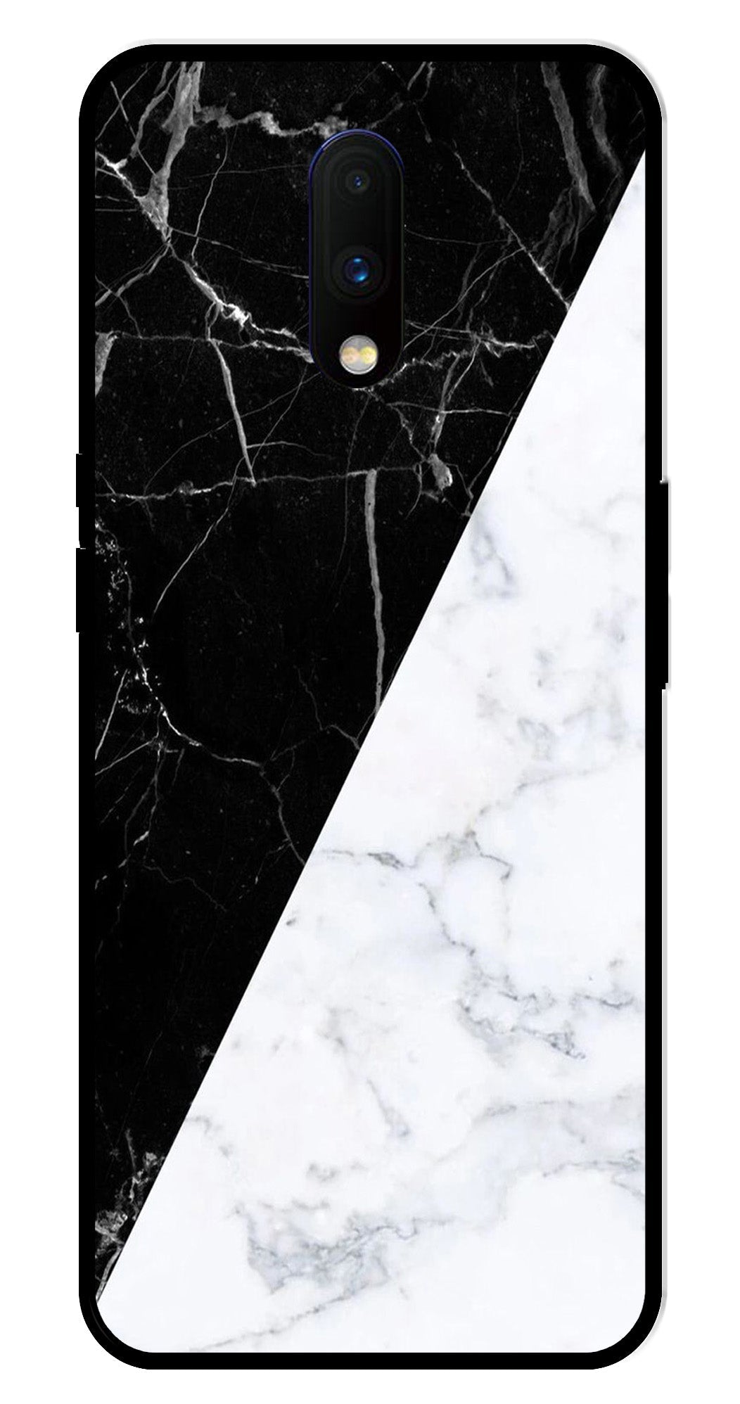 Black White Marble Design Metal Mobile Case for OnePlus 7