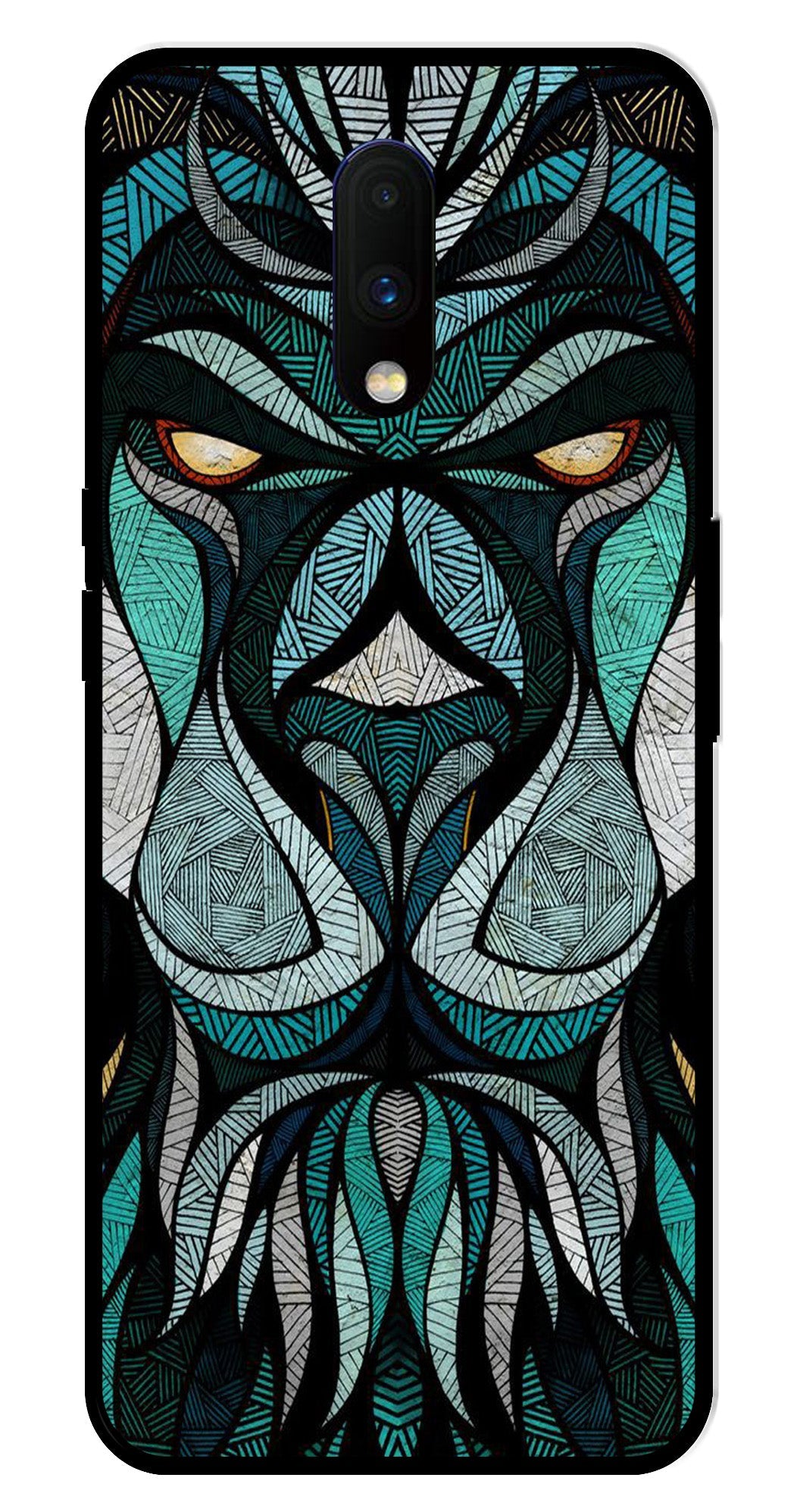 Lion Pattern Metal Mobile Case for OnePlus 7