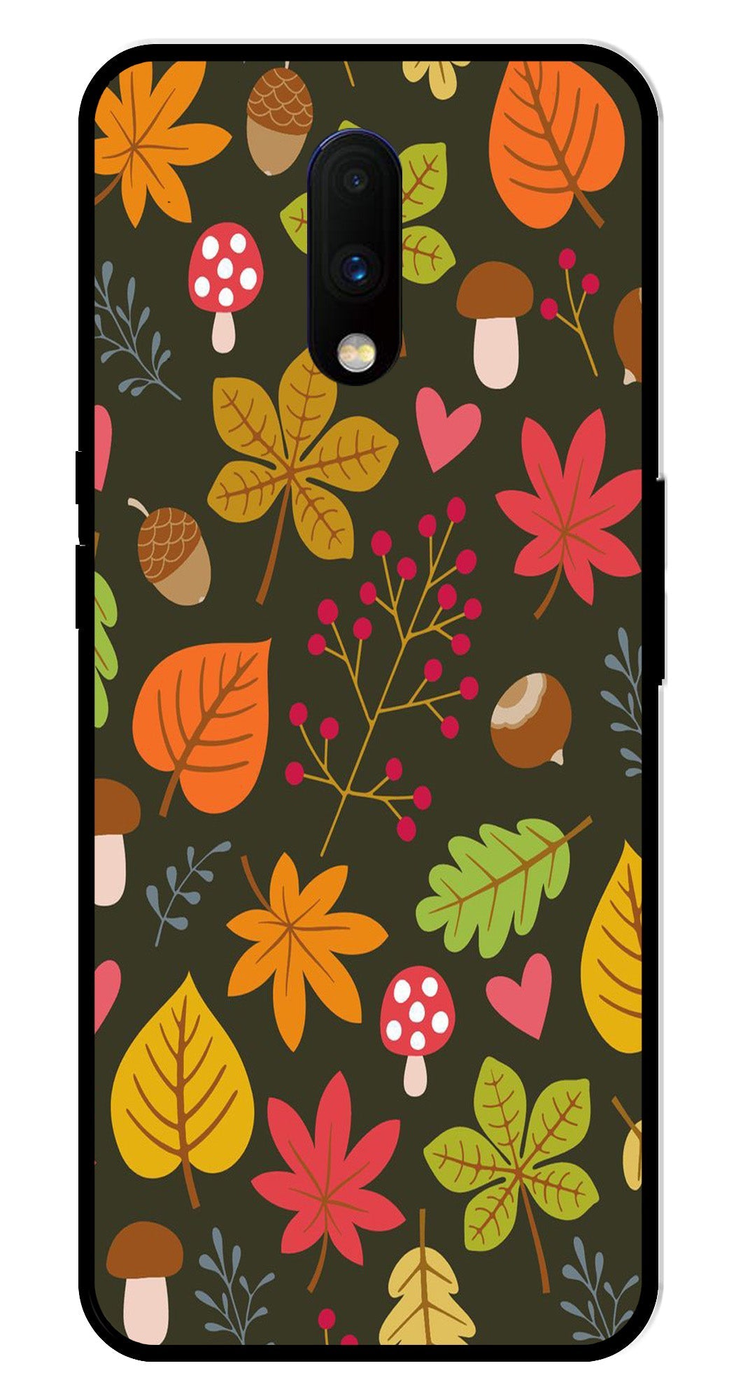 Leaves Design Metal Mobile Case for OnePlus 7