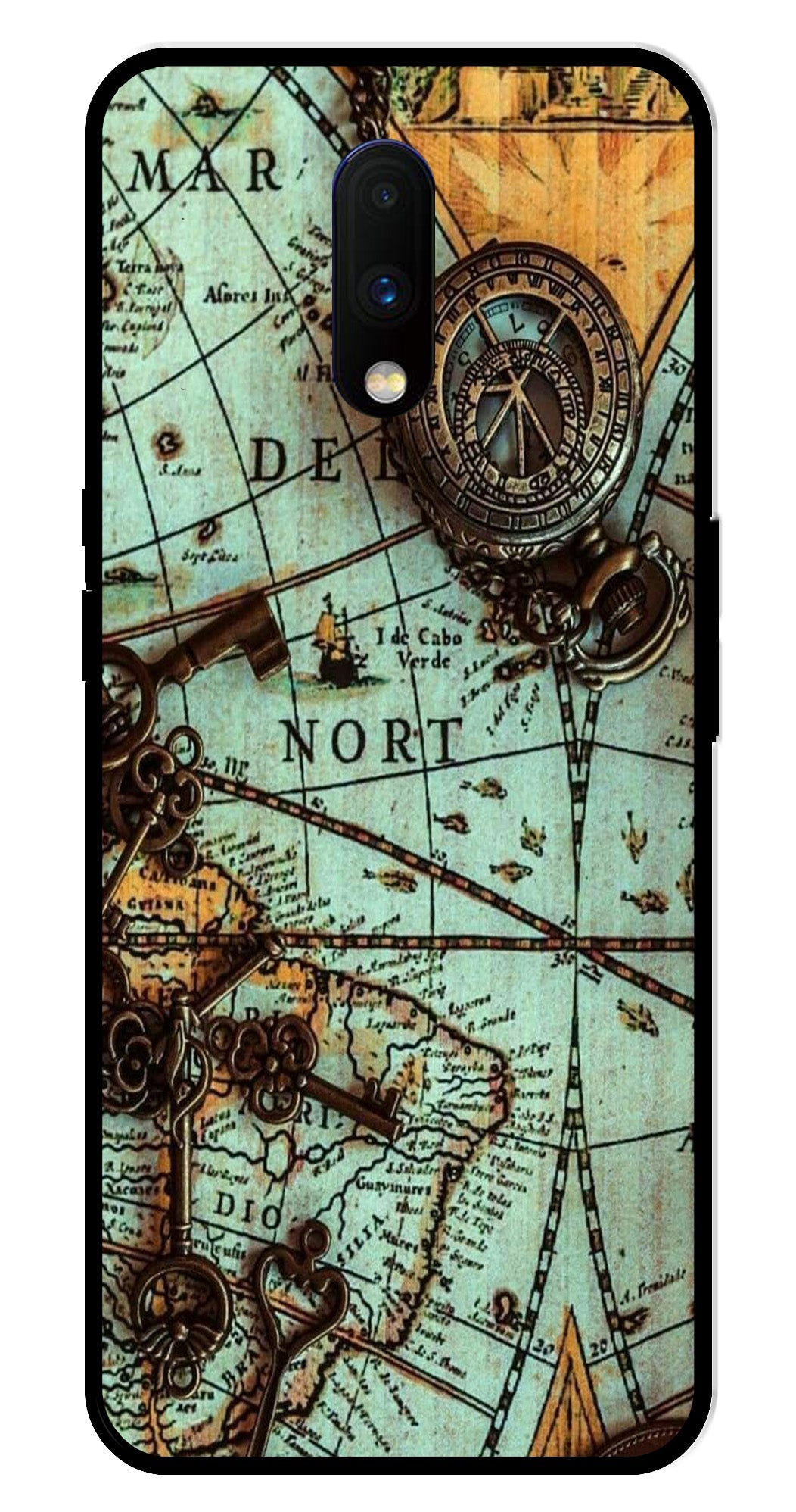Map Design Metal Mobile Case for OnePlus 7
