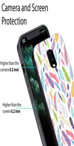 Colorful Feathers Metal Mobile Case for OnePlus 7