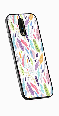 Colorful Feathers Metal Mobile Case for OnePlus 7  (Design No -06)