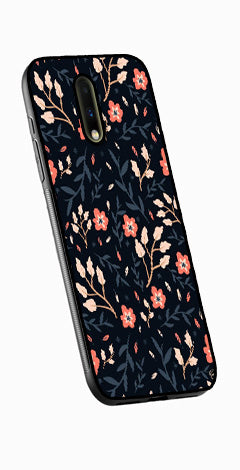 Floral Pattern Metal Mobile Case for OnePlus 7  (Design No -10)