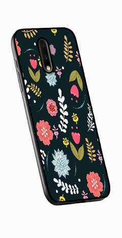 Floral Pattern2 Metal Mobile Case for OnePlus 7  (Design No -12)